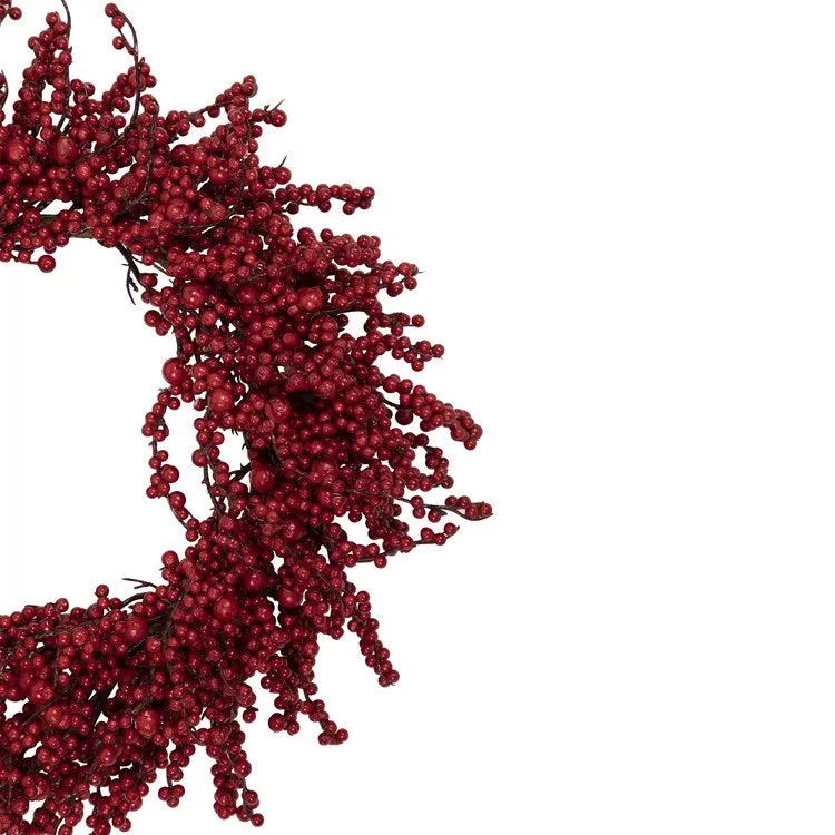 22" Unlit Red Berries Artificial Christmas Wreath