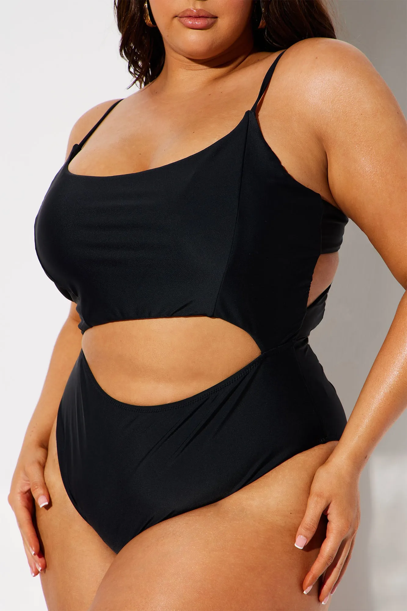 Alisha Cut Out 1 Piece Swimsuit - Black