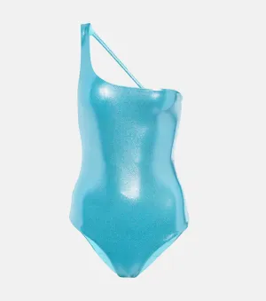 Apex one-shoulder swimsuit JADE SWIM, blue