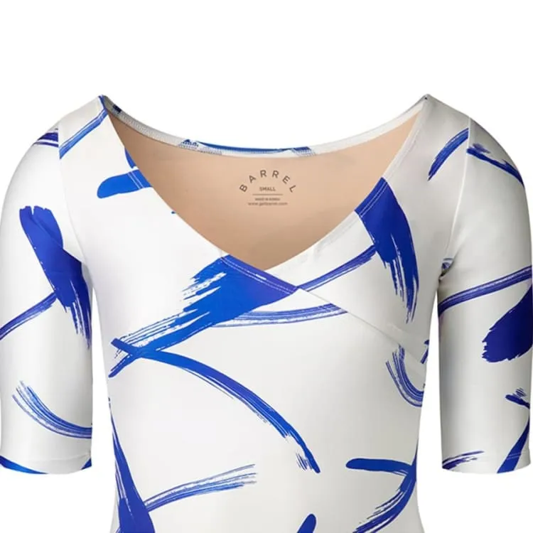Barrel Womens Wrap Monokini-BLUE PAINTING