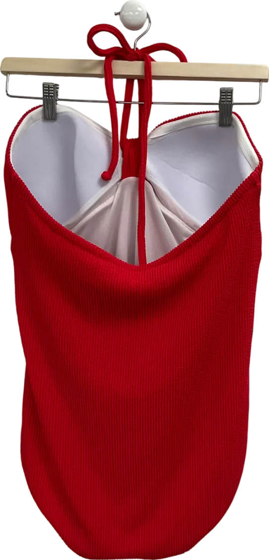 Boden Red Crinkle Texture Seimsuit UK 18