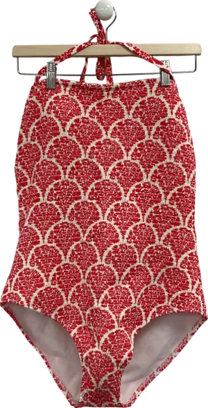 Boden Red Milos Smocked Swimsuit UK 18