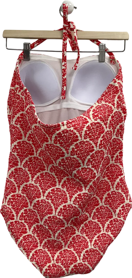 Boden Red Milos Smocked Swimsuit UK 18
