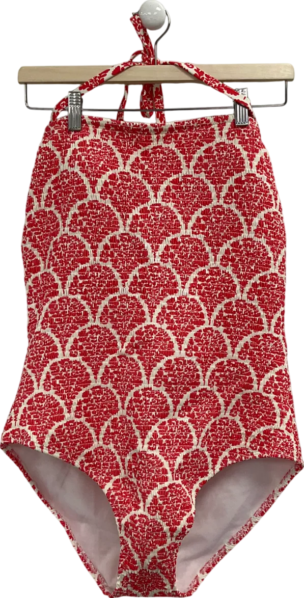 Boden Red Milos Smocked Swimsuit UK 18