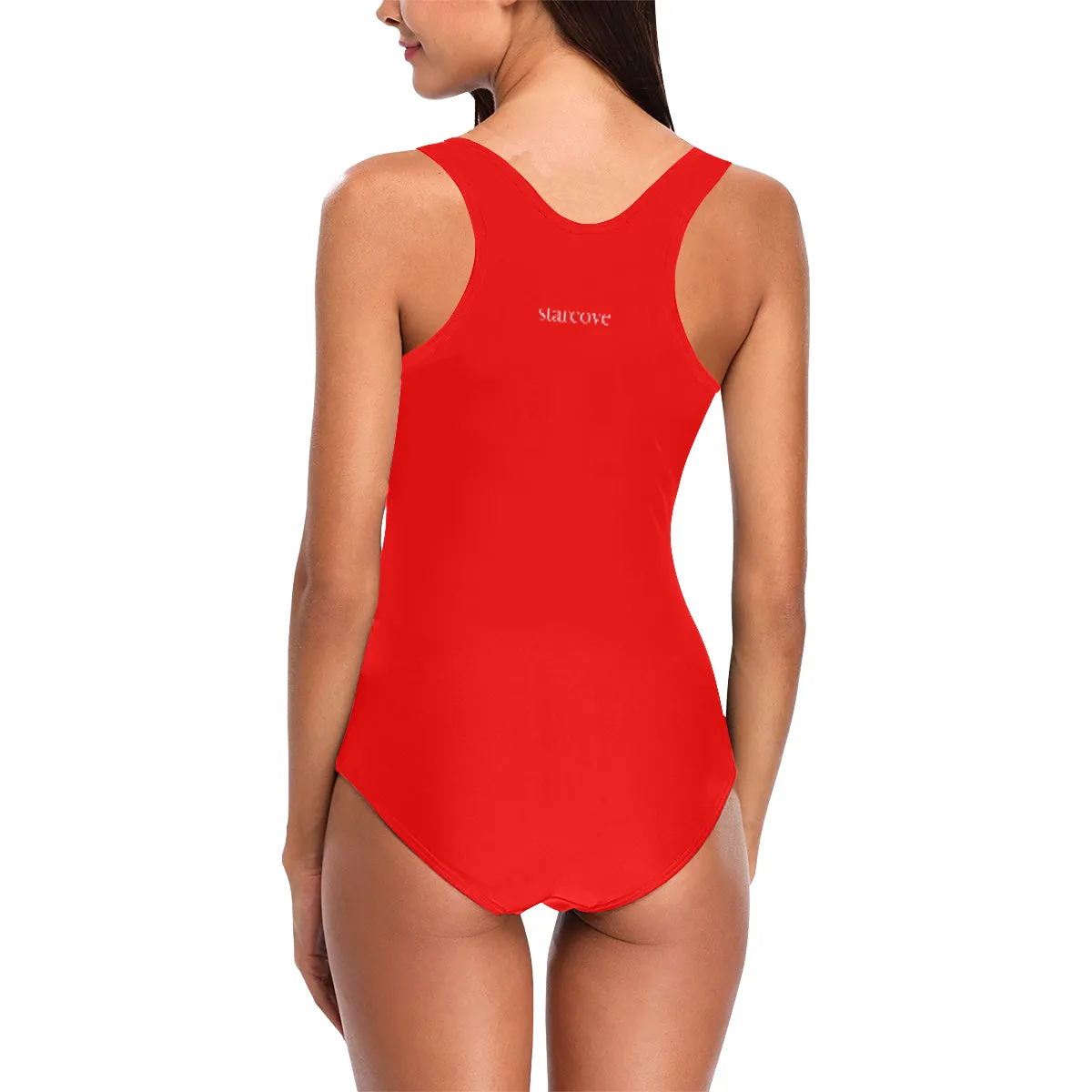Bride Watch One Piece Swimsuit, Red Custom Bachelorette Women's Tank Top Racerback Bathing Swimsuit Swimwear Plus Size
