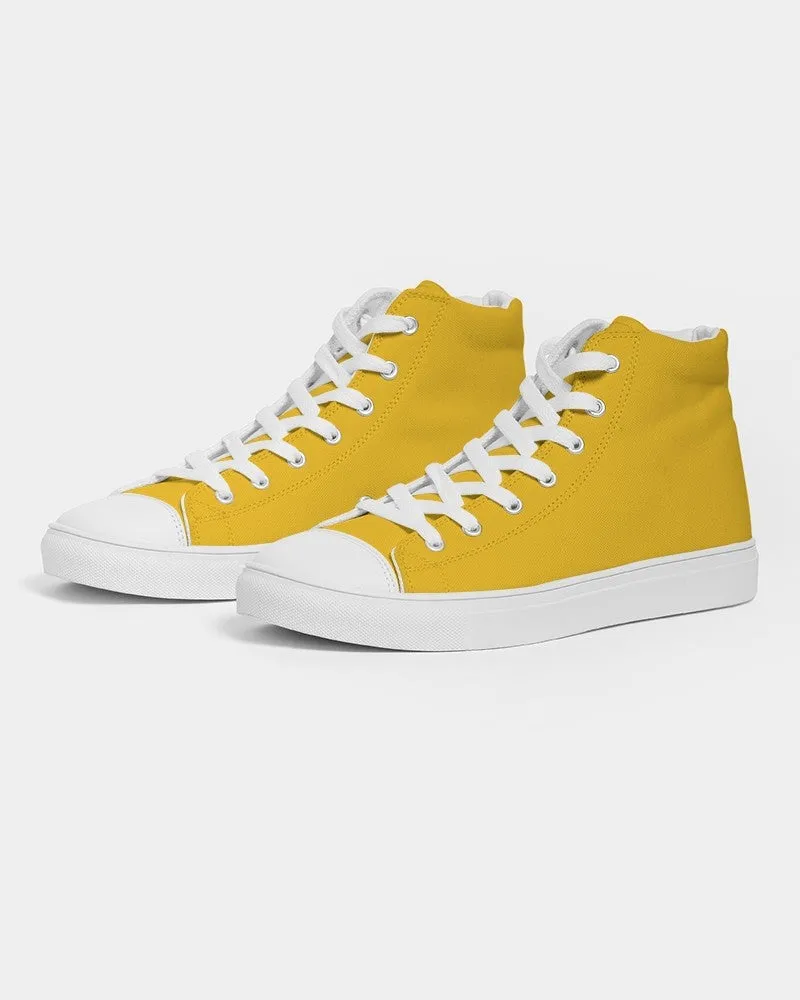 Bright Orange Yellow Women's High-top Canvas Sneakers | Women's | Bright Pure Orange Yellow | C0M25Y100K0