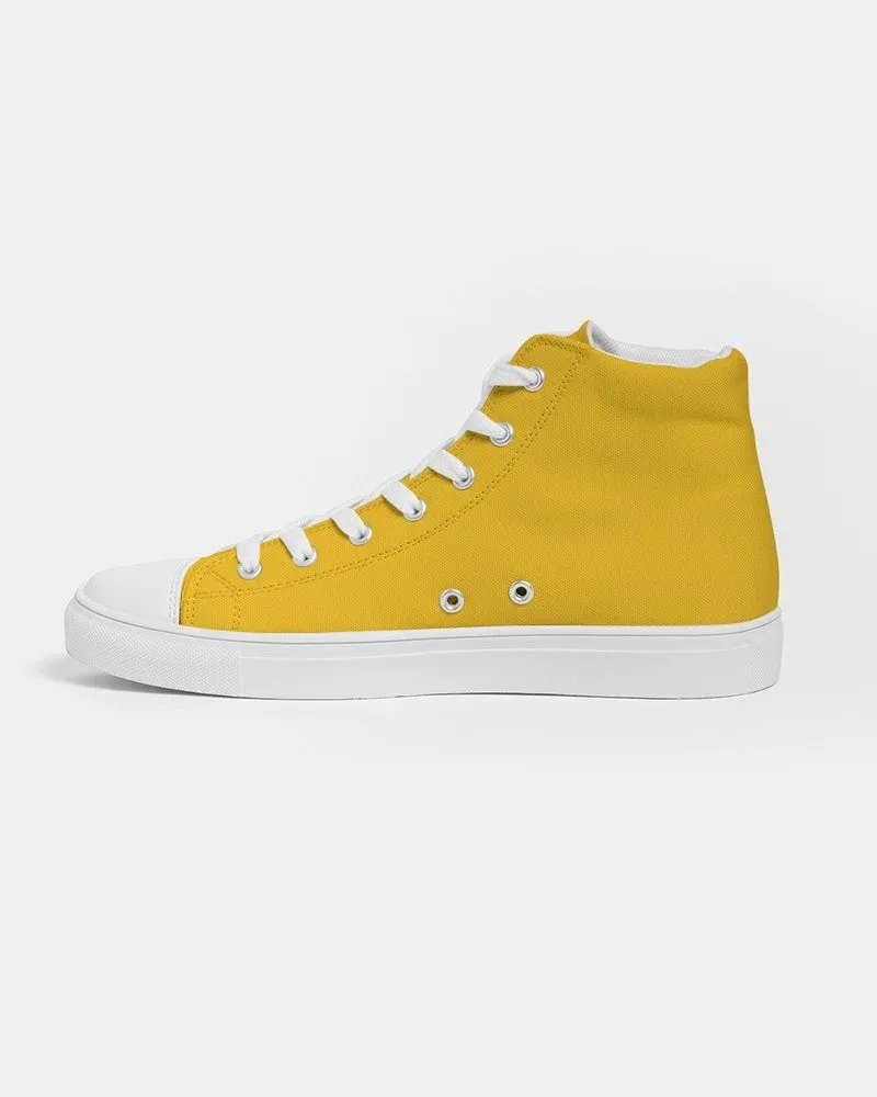 Bright Orange Yellow Women's High-top Canvas Sneakers | Women's | Bright Pure Orange Yellow | C0M25Y100K0