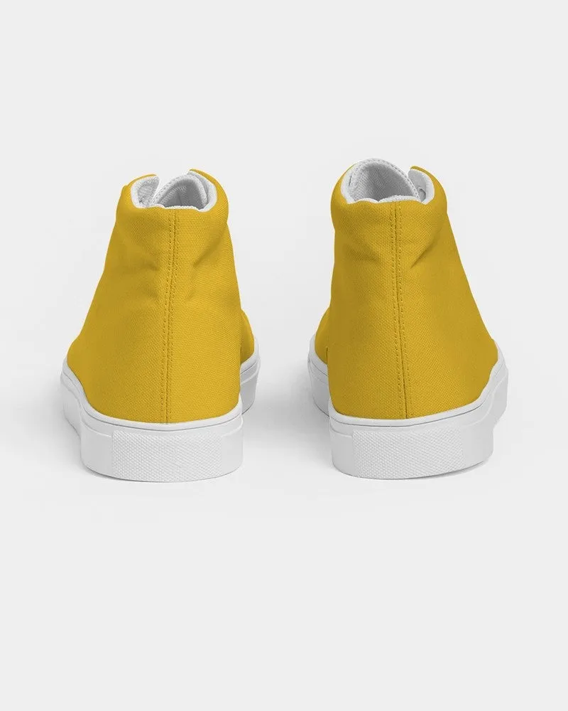 Bright Orange Yellow Women's High-top Canvas Sneakers | Women's | Bright Pure Orange Yellow | C0M25Y100K0