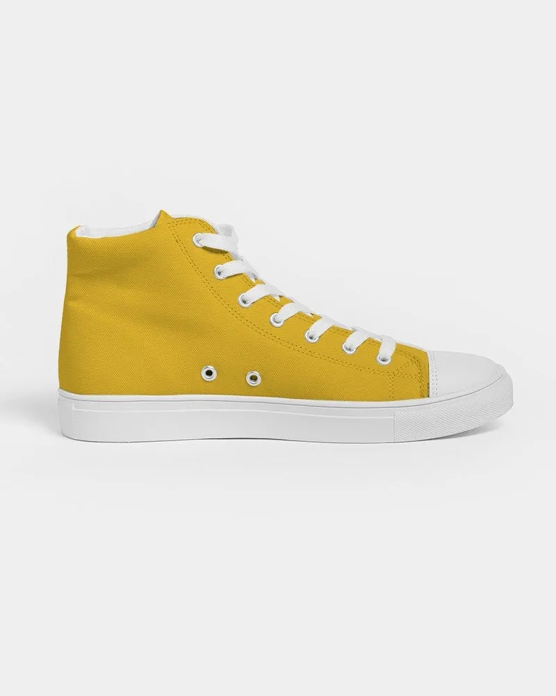 Bright Orange Yellow Women's High-top Canvas Sneakers | Women's | Bright Pure Orange Yellow | C0M25Y100K0
