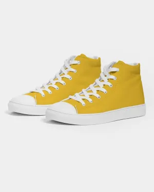 Bright Orange Yellow Women's High-top Canvas Sneakers | Women's | Bright Pure Orange Yellow | C0M25Y100K0