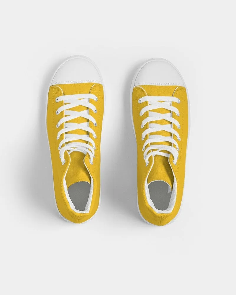 Bright Orange Yellow Women's High-top Canvas Sneakers | Women's | Bright Pure Orange Yellow | C0M25Y100K0
