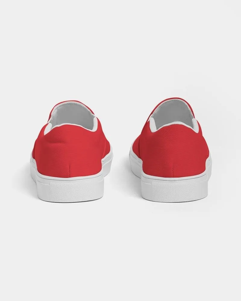 Bright Red Slip-On Canvas Sneakers | Men's | Bright Pure Red | C0M100Y100K0