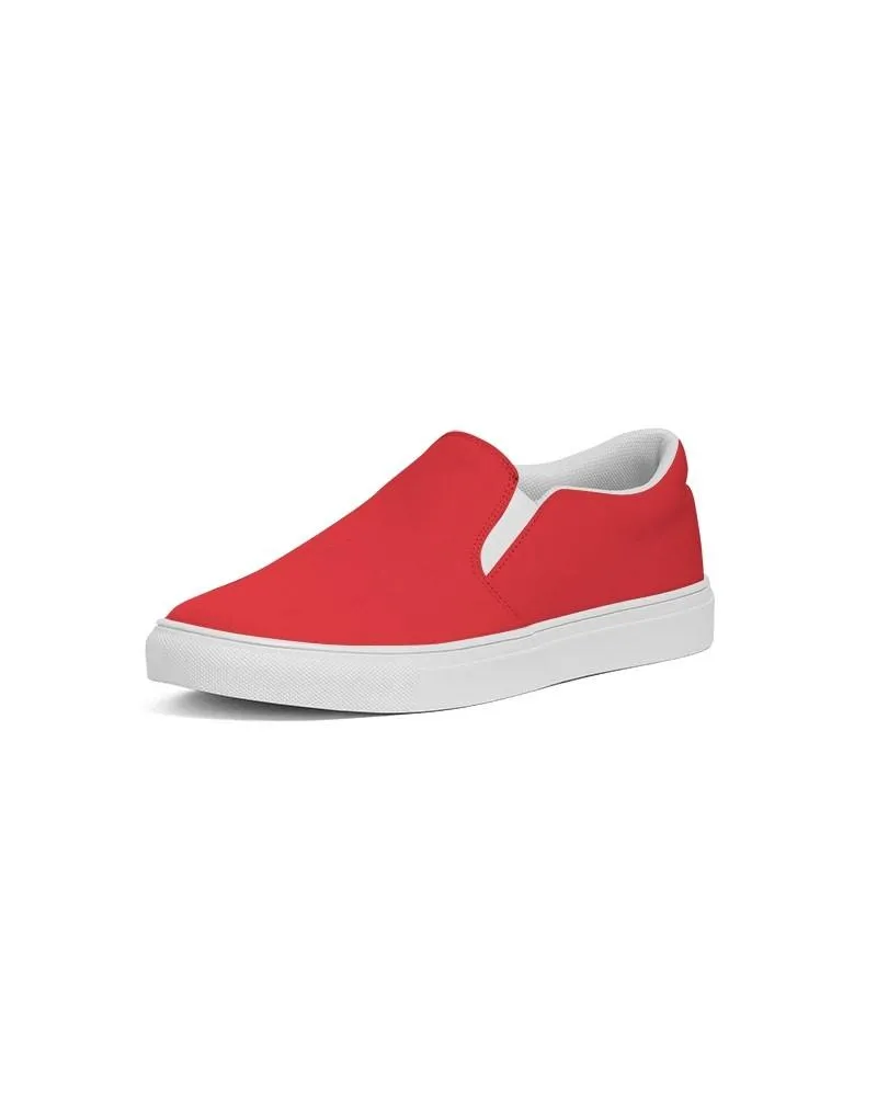 Bright Red Slip-On Canvas Sneakers | Men's | Bright Pure Red | C0M100Y100K0