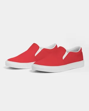 Bright Red Slip-On Canvas Sneakers | Men's | Bright Pure Red | C0M100Y100K0
