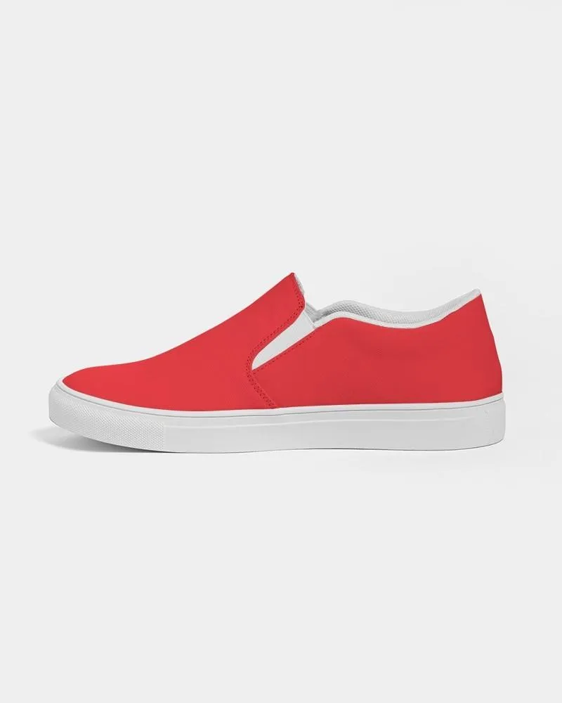 Bright Red Slip-On Canvas Sneakers | Men's | Bright Pure Red | C0M100Y100K0