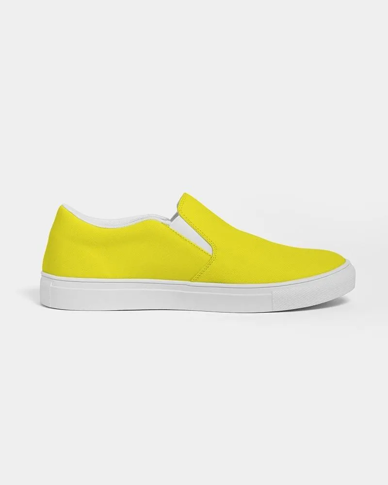 Bright Yellow Slip-On Canvas Sneakers | Women's | Bright Pure Yellow | C0M0Y100K0