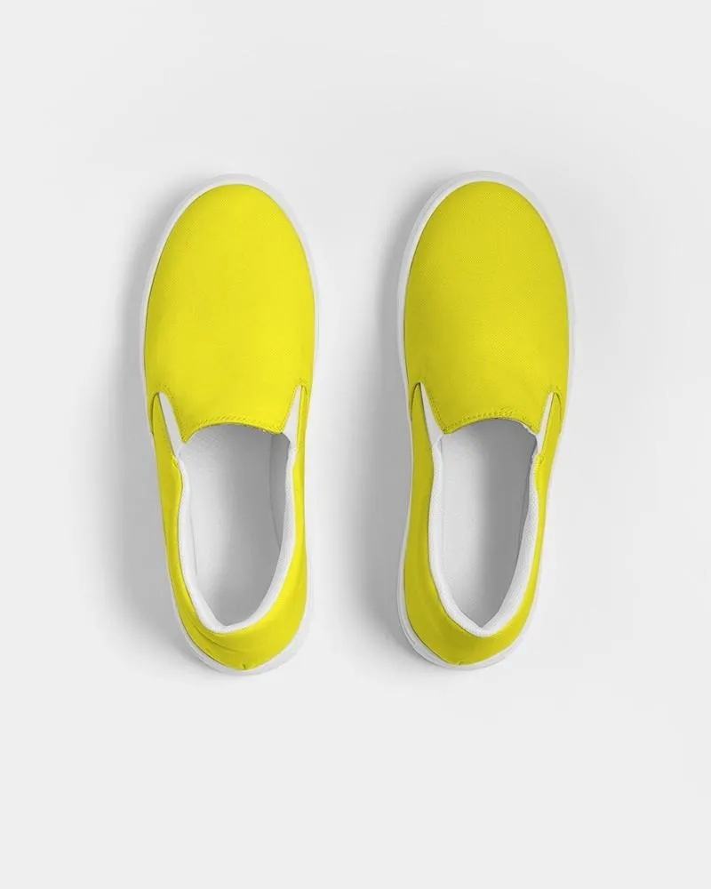 Bright Yellow Slip-On Canvas Sneakers | Women's | Bright Pure Yellow | C0M0Y100K0