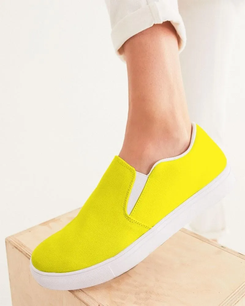 Bright Yellow Slip-On Canvas Sneakers | Women's | Bright Pure Yellow | C0M0Y100K0