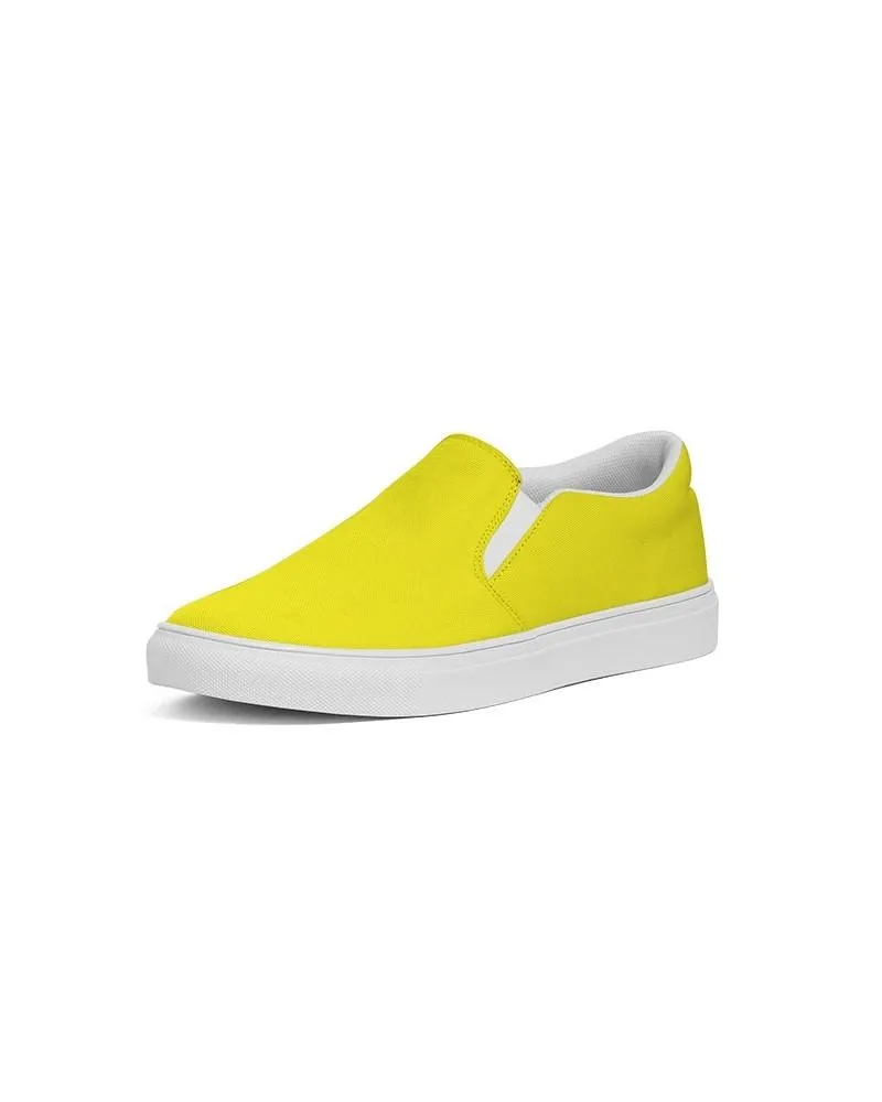 Bright Yellow Slip-On Canvas Sneakers | Women's | Bright Pure Yellow | C0M0Y100K0