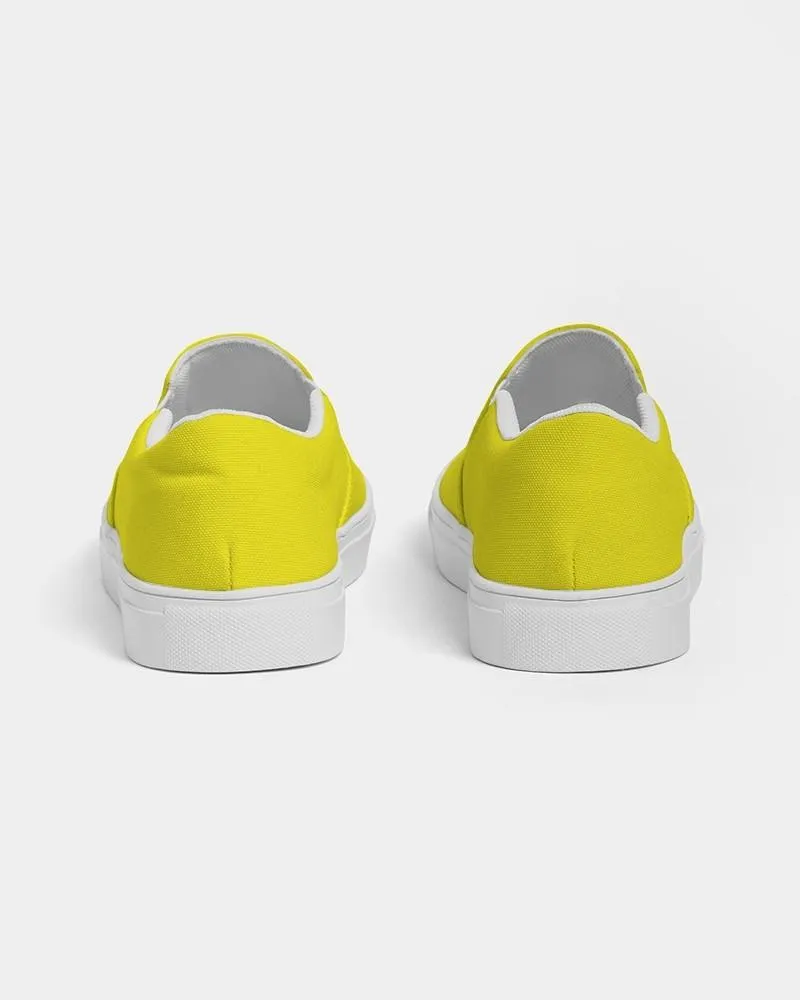 Bright Yellow Slip-On Canvas Sneakers | Women's | Bright Pure Yellow | C0M0Y100K0