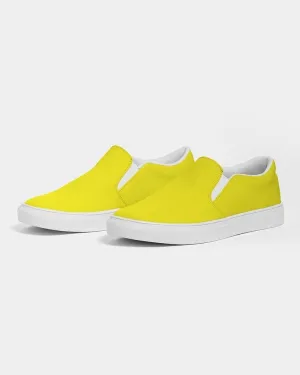 Bright Yellow Slip-On Canvas Sneakers | Women's | Bright Pure Yellow | C0M0Y100K0