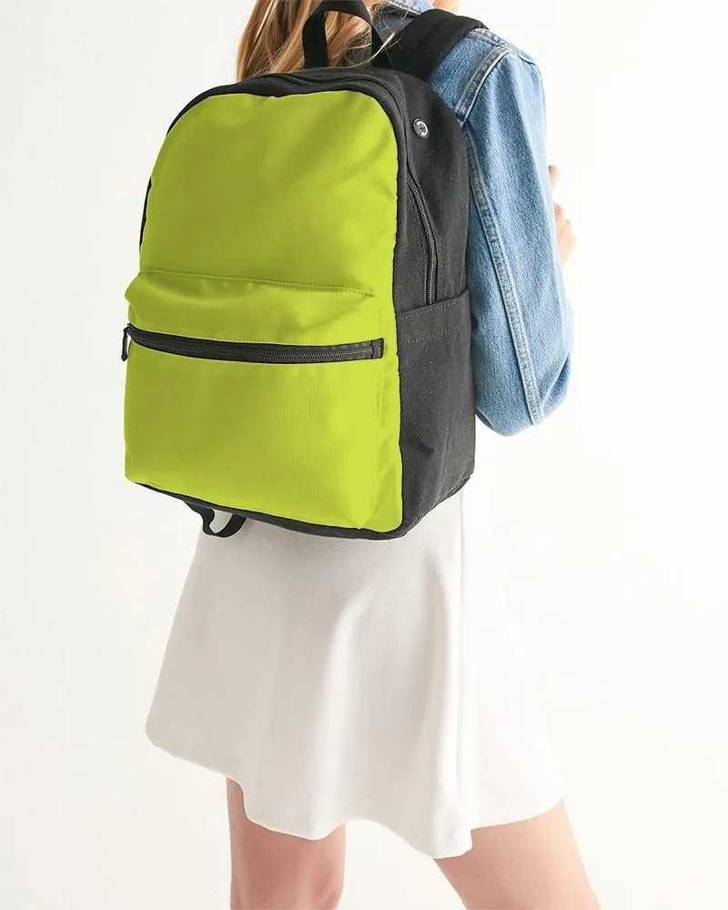 Bright Yellow Warm Green Canvas Backpack | Bright Pure Yellow Warm Green | C25M0Y100K0
