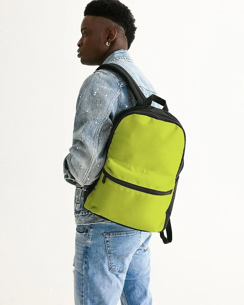 Bright Yellow Warm Green Canvas Backpack | Bright Pure Yellow Warm Green | C25M0Y100K0