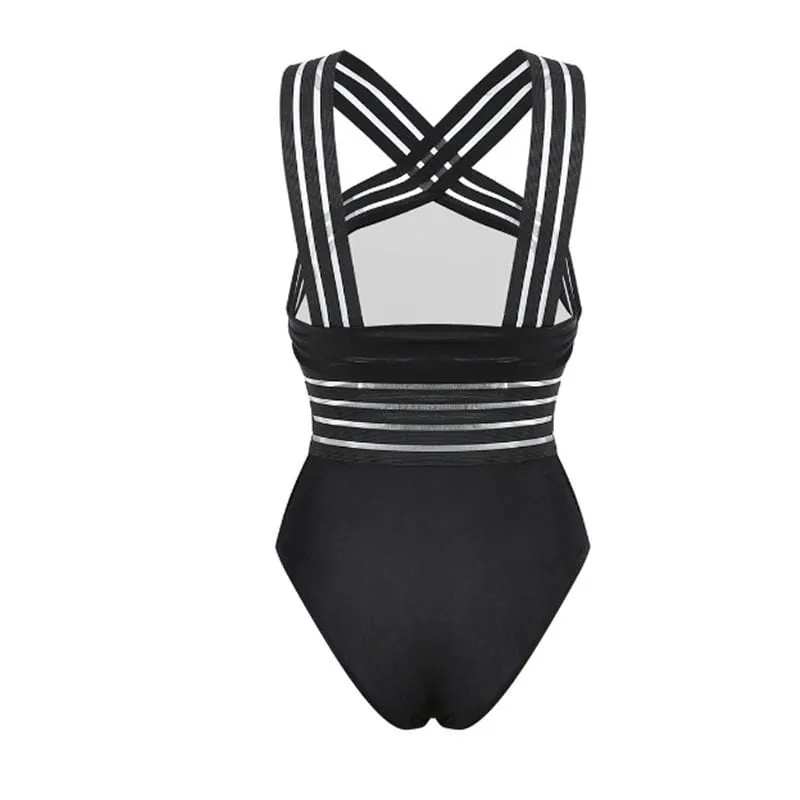Cross-Front One-Piece Swimsuit