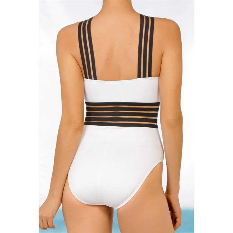 Cross-Front One-Piece Swimsuit