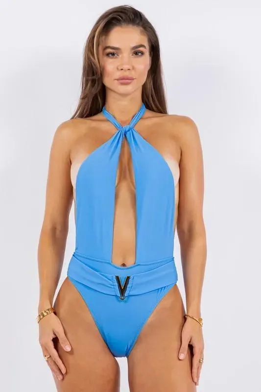 Deep Open with Belt Swimsuit