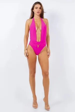 Deep Open with Belt Swimsuit