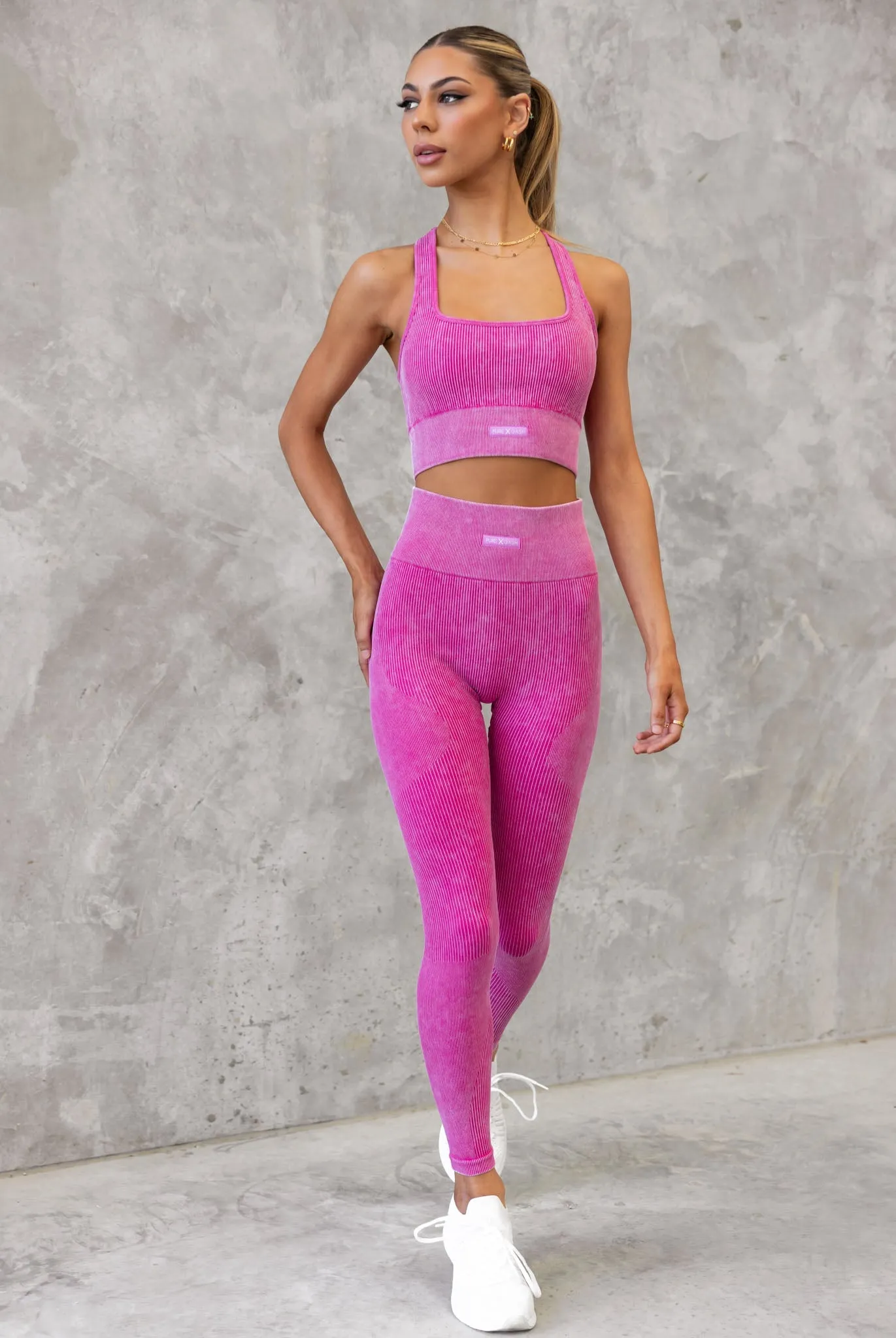Flex Rib Seamless Leggings - Raspberry Wash