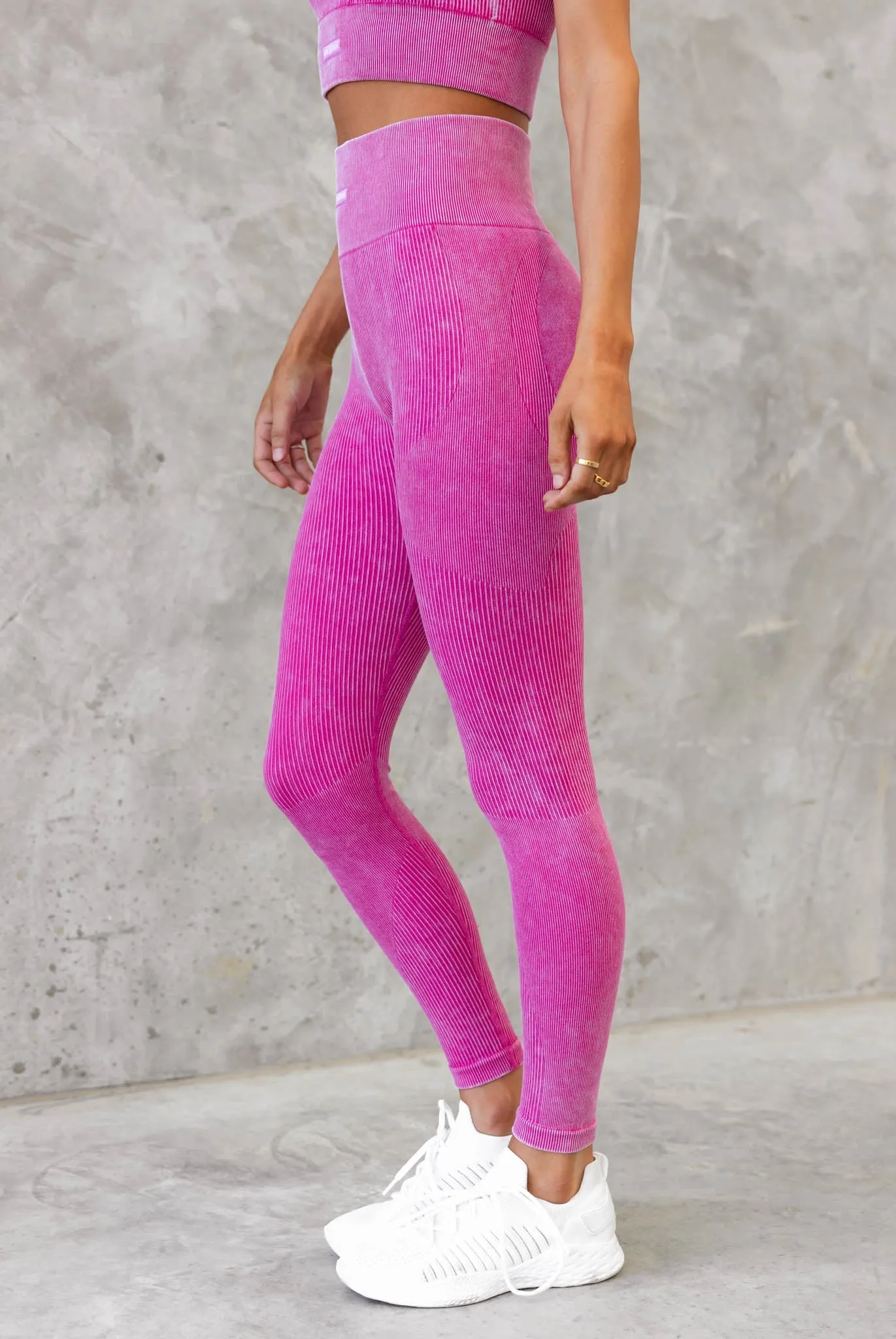 Flex Rib Seamless Leggings - Raspberry Wash