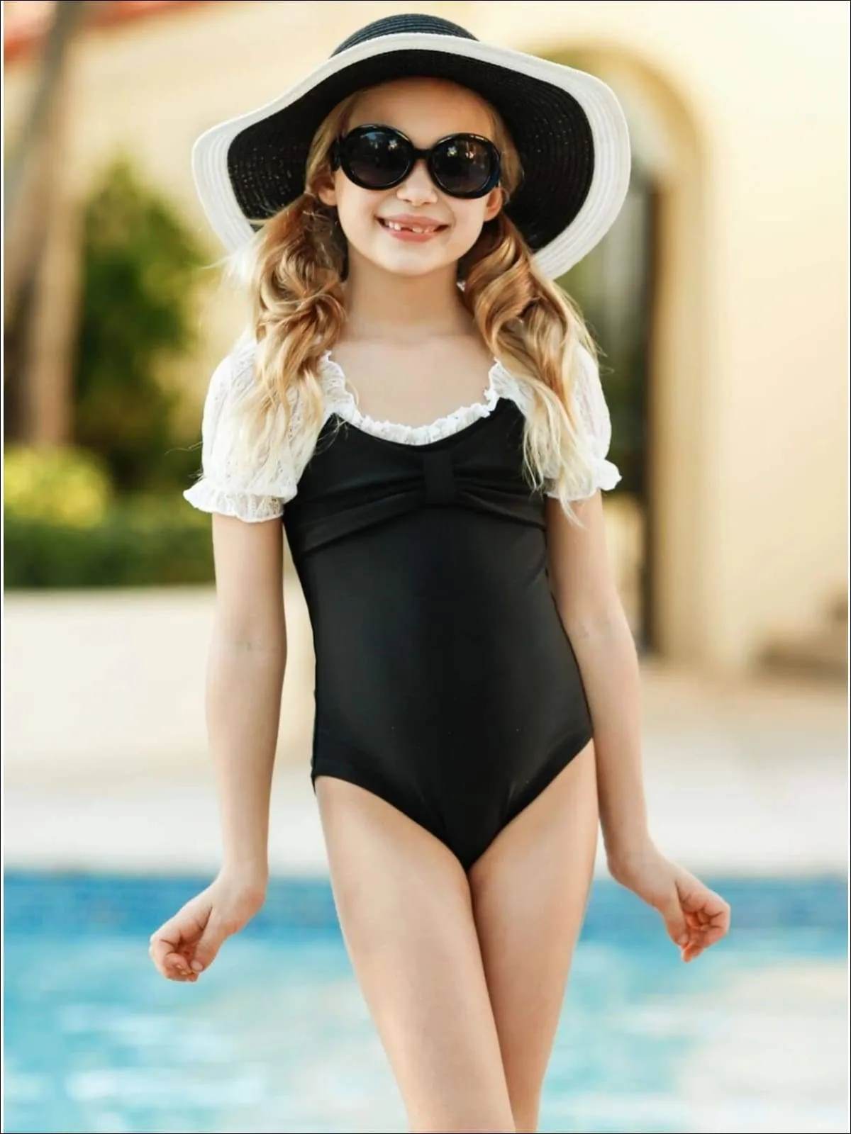 Girls Black is the New Black One Piece Swimsuit