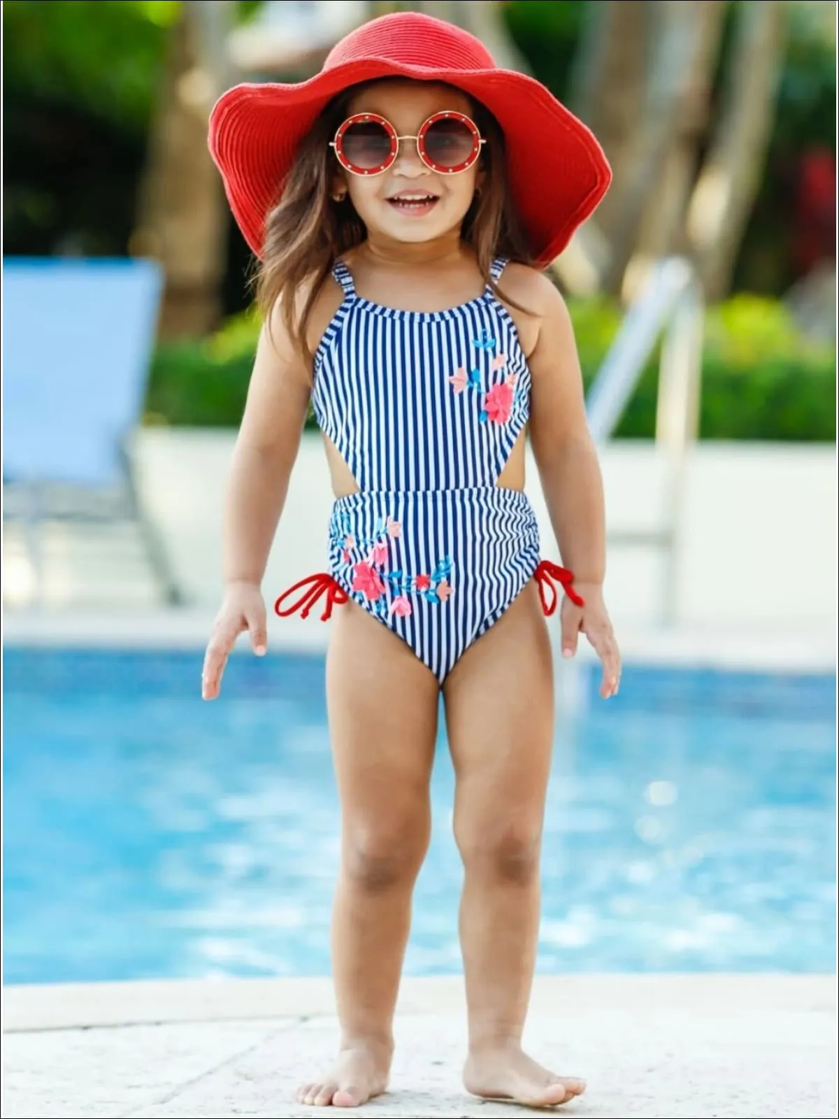 Girls Cute As a Button One Piece Swimsuit