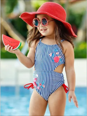 Girls Cute As a Button One Piece Swimsuit