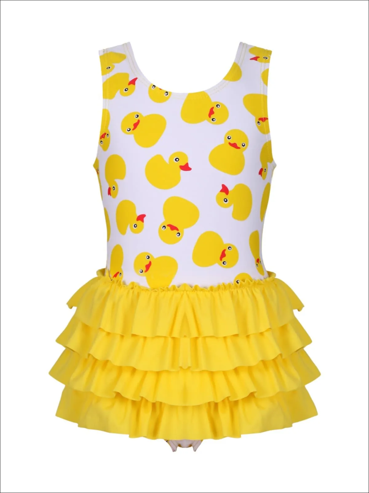 Girls Duckies in the Sea One Piece Swimsuit
