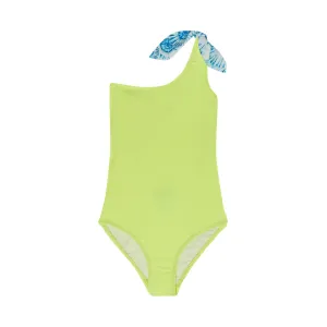 GIRL’S ONE PIECE ONE SHOULDER SEASHELLS(NEON YELLOW)