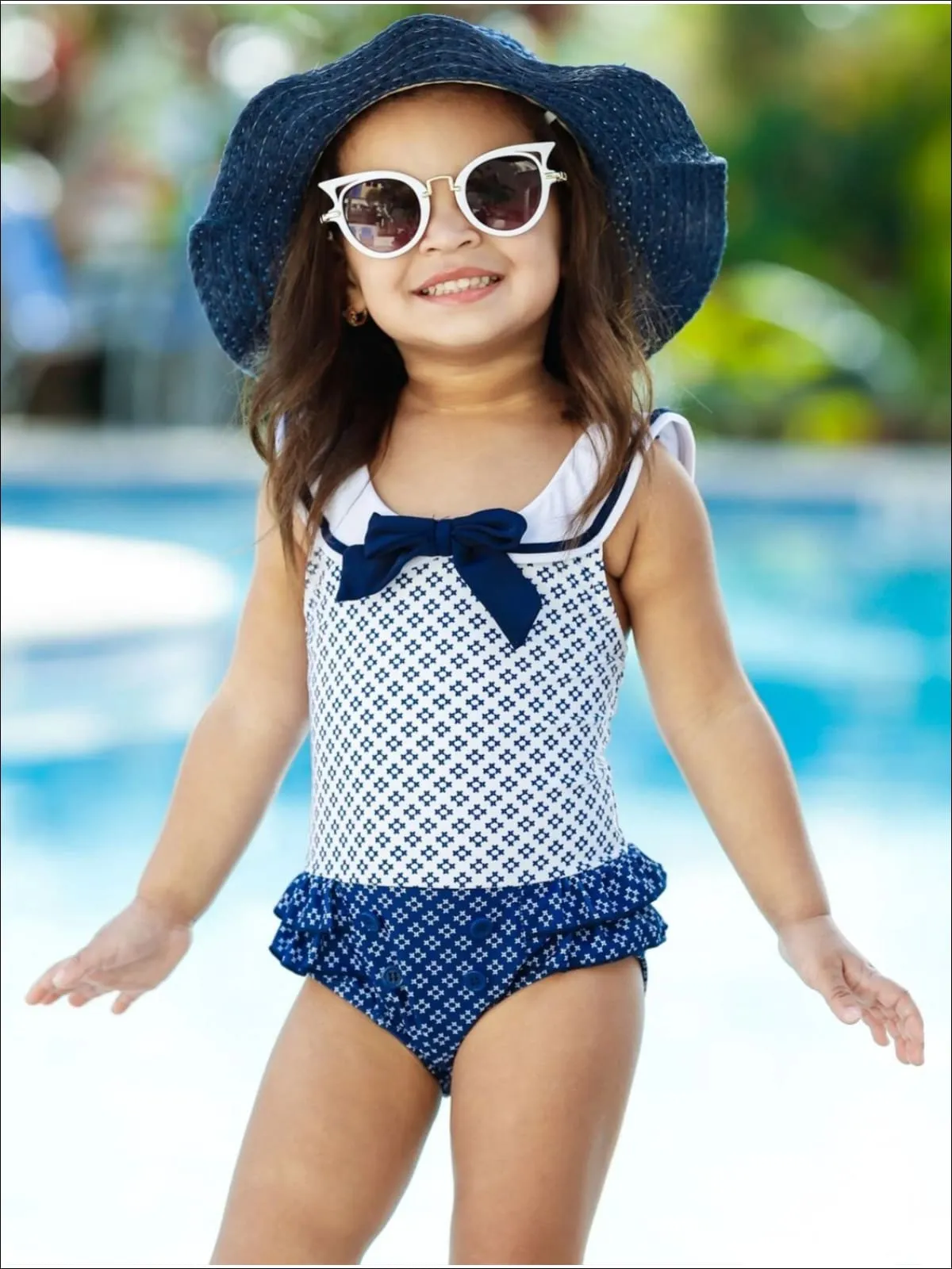 Girls Over the Sea One Piece Swimsuit