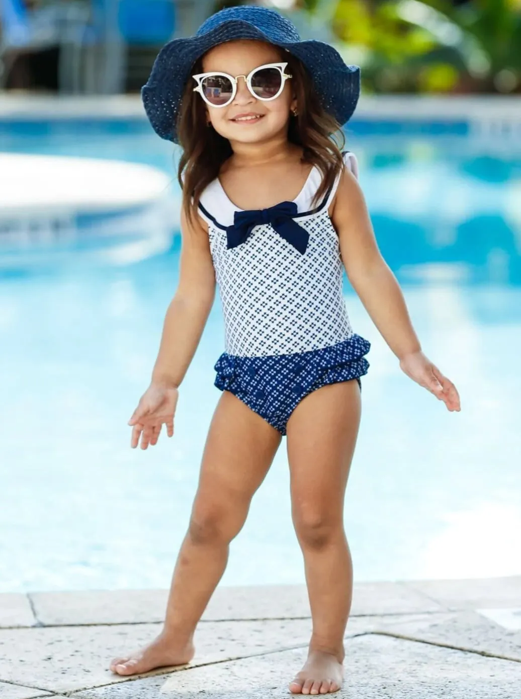 Girls Over the Sea One Piece Swimsuit