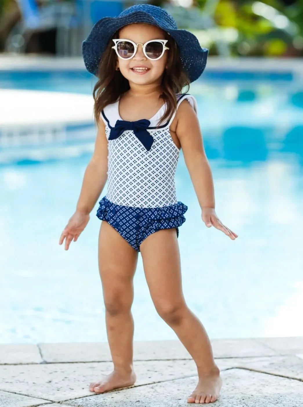 Girls Over the Sea One Piece Swimsuit