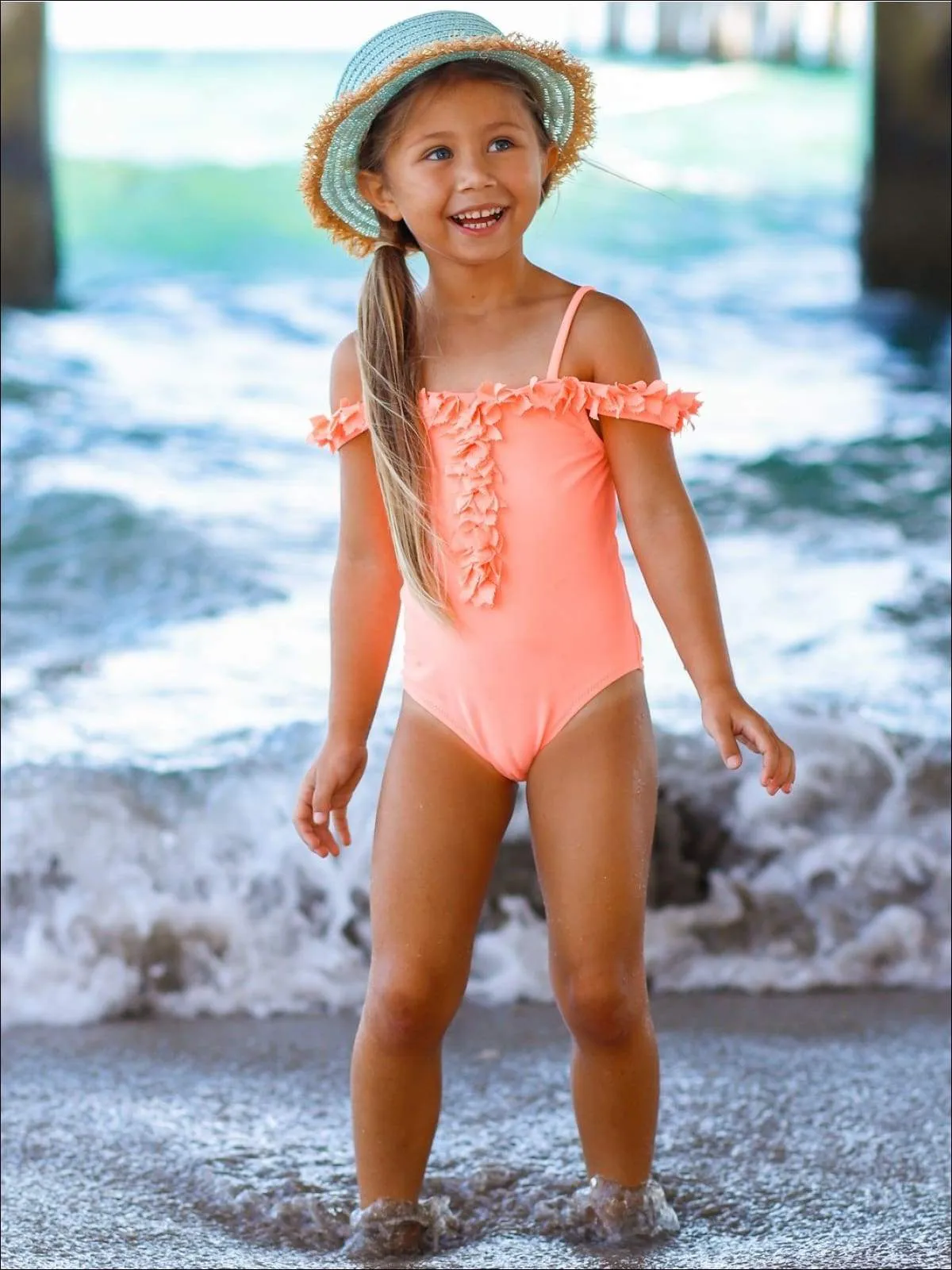 Girls Splash In the Sun One Piece Swimsuit