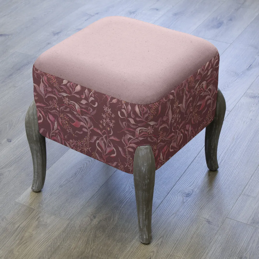Hettie Printed Ralf Footstool Ruby