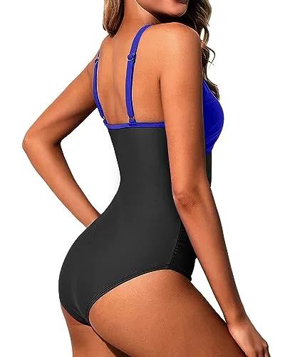 High Neck Mesh Cutout One Piece Swimsuit