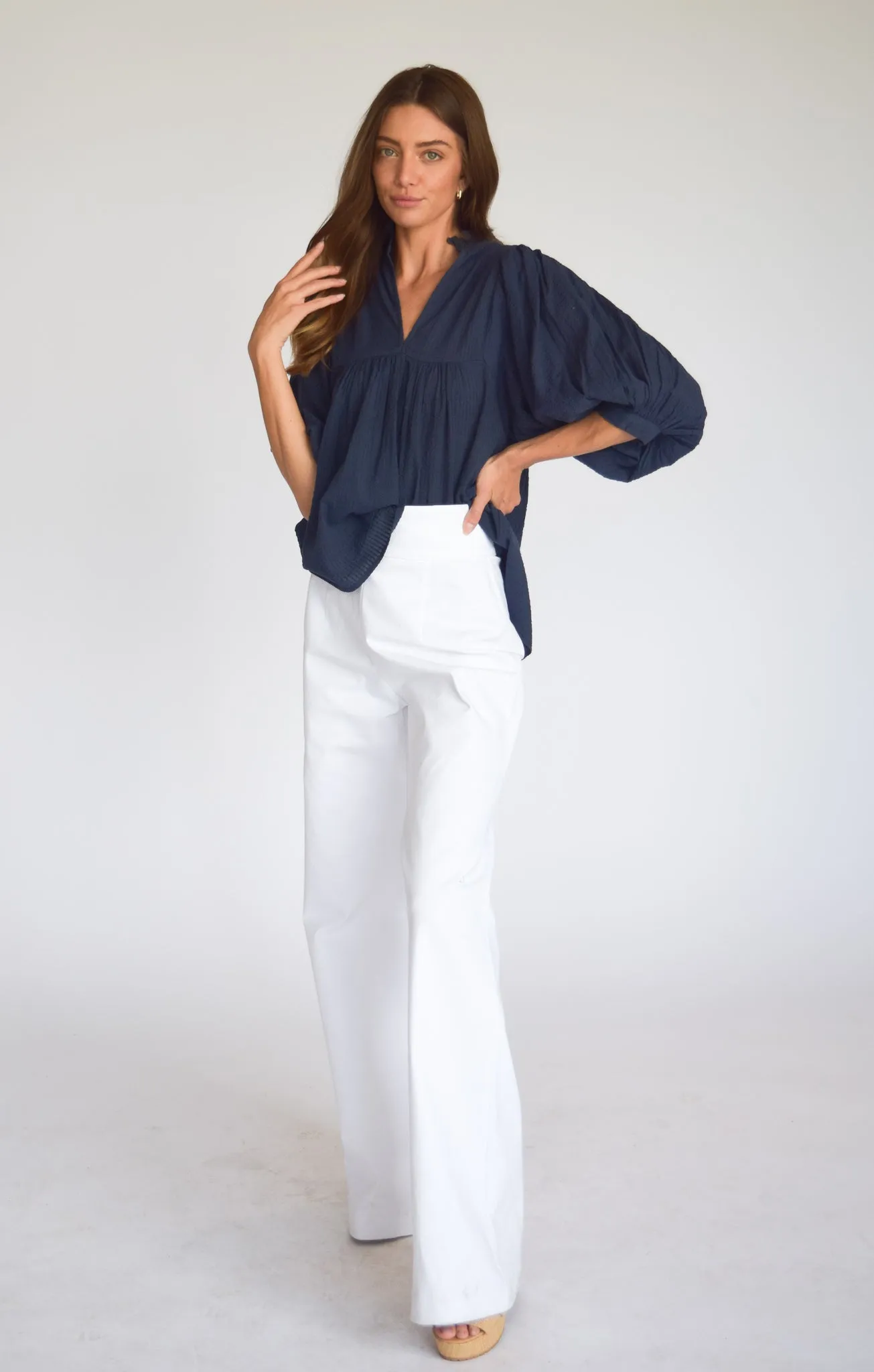 High Neck Top Navy