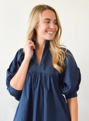 High Neck Top Navy