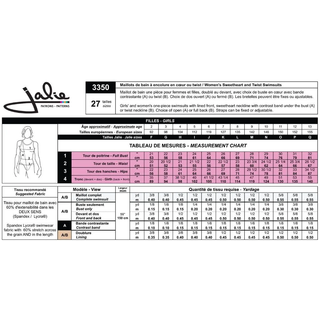 Jalie Sewing Patterns One-Piece Swimsuits