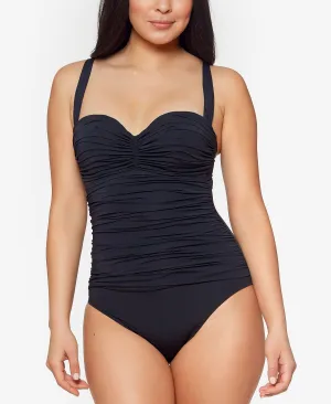 kore Bleu by Rod Beattie one-piece bandeau swimsuit, black