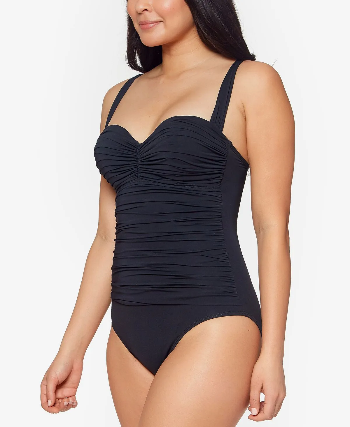 kore Bleu by Rod Beattie one-piece bandeau swimsuit, black