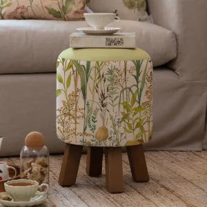 Lydiard Monty Round Footstool Linen